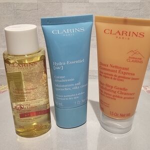Clarins Travel Size 3pcs - Exfoliating Cleanser, Moisturize and Toner